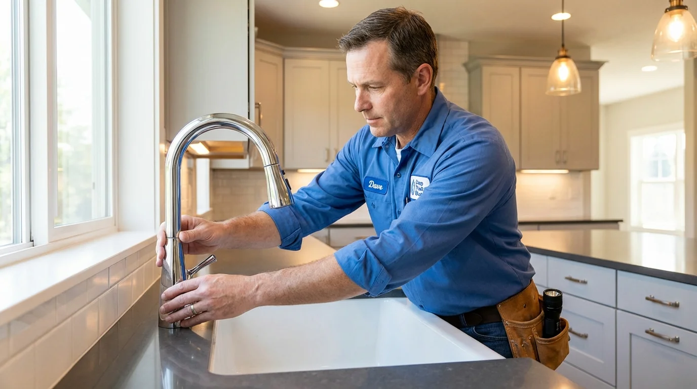 Kitchen faucet installation by Johns Plumbing LLC in Exmore